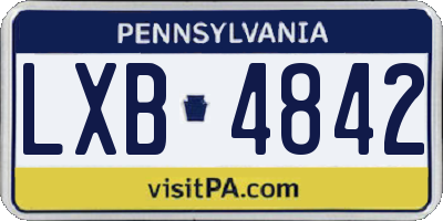 PA license plate LXB4842