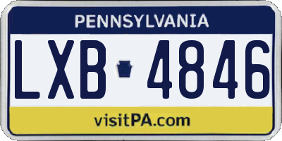 PA license plate LXB4846