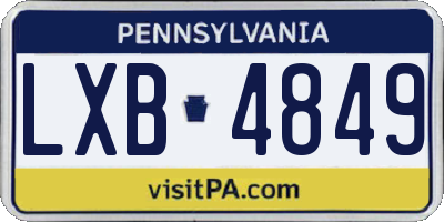PA license plate LXB4849