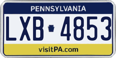 PA license plate LXB4853