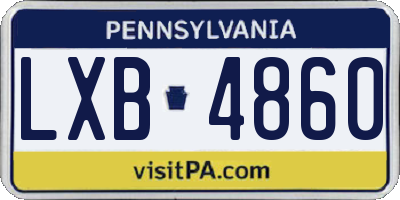 PA license plate LXB4860