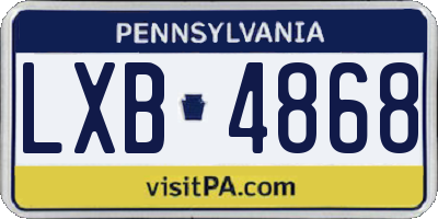 PA license plate LXB4868