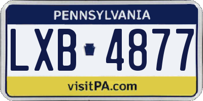 PA license plate LXB4877