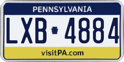 PA license plate LXB4884
