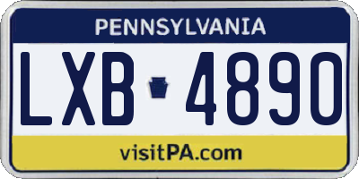 PA license plate LXB4890