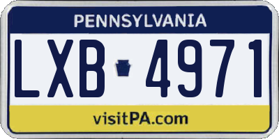 PA license plate LXB4971