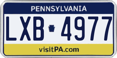 PA license plate LXB4977