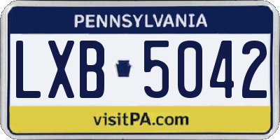 PA license plate LXB5042