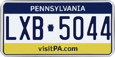 PA license plate LXB5044
