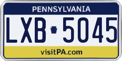 PA license plate LXB5045