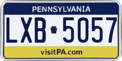 PA license plate LXB5057