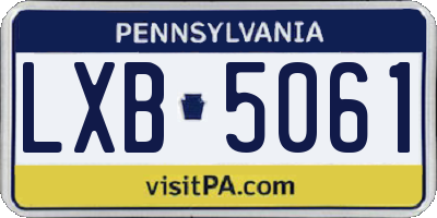 PA license plate LXB5061