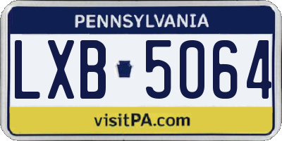 PA license plate LXB5064