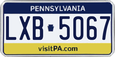 PA license plate LXB5067