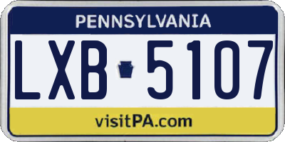 PA license plate LXB5107