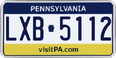 PA license plate LXB5112