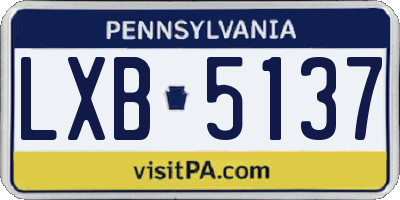 PA license plate LXB5137