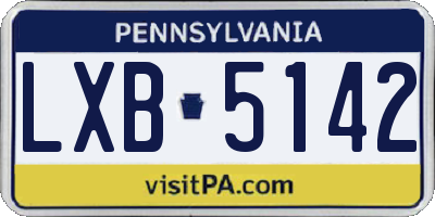 PA license plate LXB5142