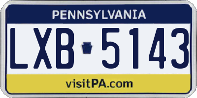 PA license plate LXB5143