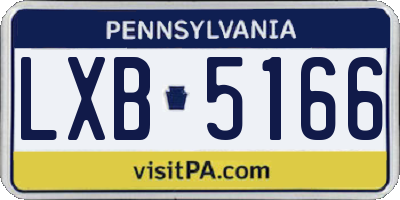 PA license plate LXB5166