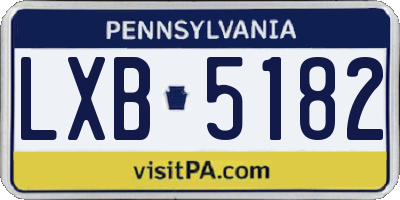 PA license plate LXB5182