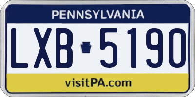 PA license plate LXB5190