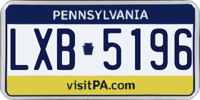 PA license plate LXB5196