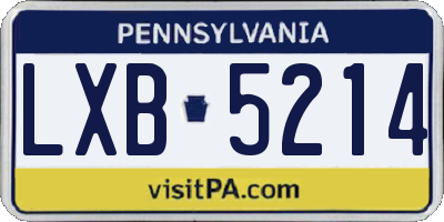 PA license plate LXB5214