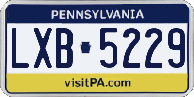 PA license plate LXB5229