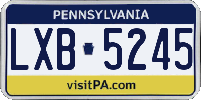 PA license plate LXB5245