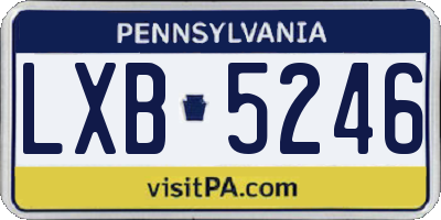 PA license plate LXB5246