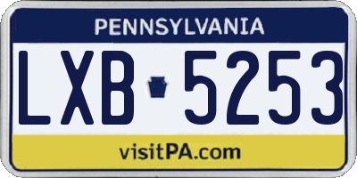 PA license plate LXB5253