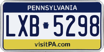 PA license plate LXB5298