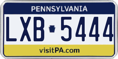 PA license plate LXB5444