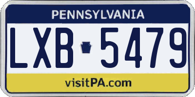 PA license plate LXB5479