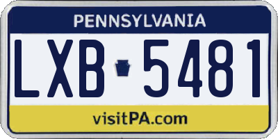 PA license plate LXB5481