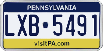 PA license plate LXB5491