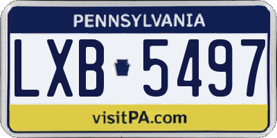 PA license plate LXB5497