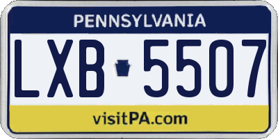 PA license plate LXB5507