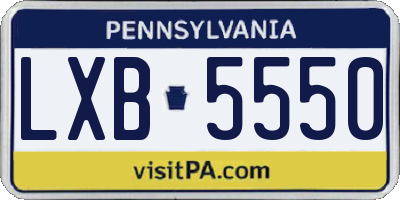 PA license plate LXB5550