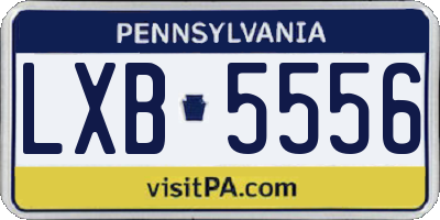 PA license plate LXB5556