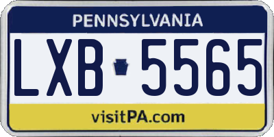 PA license plate LXB5565