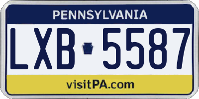 PA license plate LXB5587