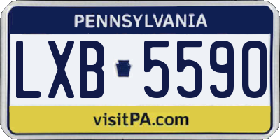 PA license plate LXB5590