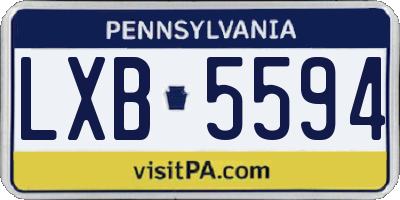 PA license plate LXB5594