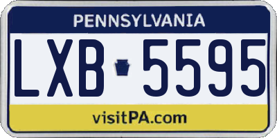 PA license plate LXB5595