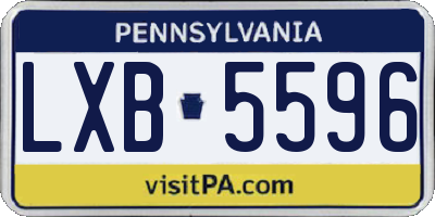 PA license plate LXB5596