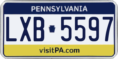 PA license plate LXB5597