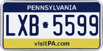 PA license plate LXB5599