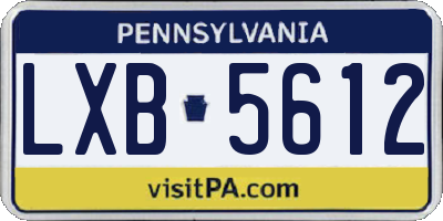 PA license plate LXB5612